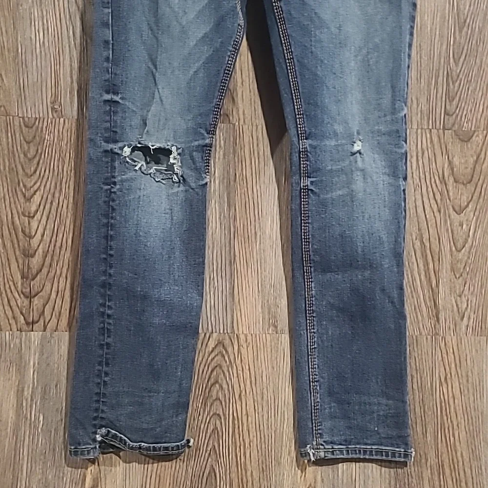 BKE Buckle Alec Slim Straight Jeans Men's Size 30 x 30 Medium Wash Distressed